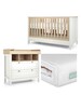 Harwell 3 Piece Cot, Dresser Changer and Premium Dual Core Mattress Set - White image number 1